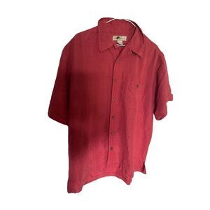Joe Marlin Mens Red Unwind Short-Sleeve Button-Up Shirt Extra Large